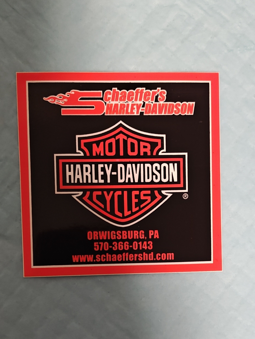 Harley-Davidson Black and Orange Shield Sticker